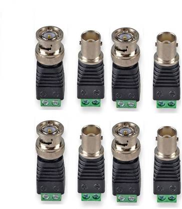 ATEKT (4 SET ) 4 xBNC Male & 4 X BNC Female Connector Adapter with Solderless Screw BNC Male & Female Wire Connector