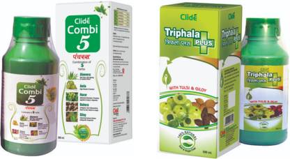 Clide International Combo Pack of Combi-5 & Triphala Plus Juice 500ml (Better Digestion))