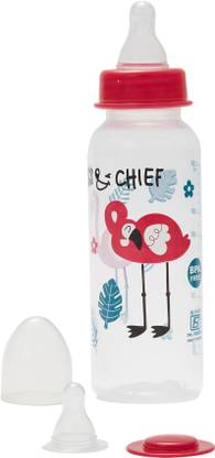 मिस एंड चीफ Slim Neck Baby Feeding Bottle 250ml with 2 Nipples (PP, BPA Free) - 250 ml