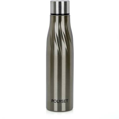 POLYSET Helix Screw-lid 1000ml, Single Wall Steel Bottle, Grey, Pack of 1 1000 ml Bottle