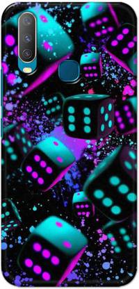 NDCOM Back Cover for Vivo Y17 Neon Dice Printed