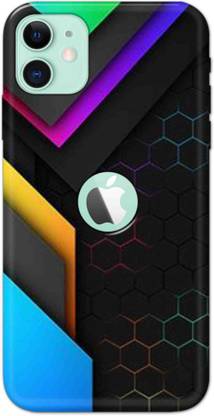 NDCOM Back Cover for iPhone 11 Logo Cut Neon Abstract Printed