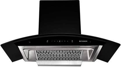FABER HOOD EVEREST SMART IND HC SC BK 90 Auto Clean Wall Mounted Black 1200 CMH Chimney