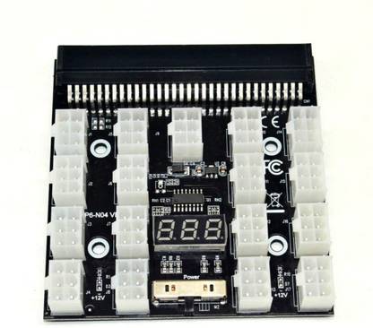 Tobo 1200W Server PSU Power Supply Breakout Board Adapter with 17 Ports ATX 6 Pin Combo Motherboard