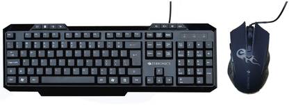 ZEBRONICS KM-2000 USB Multimedia Keyboard & ZEB-CLASH USB GAMING Mouse Combo Set