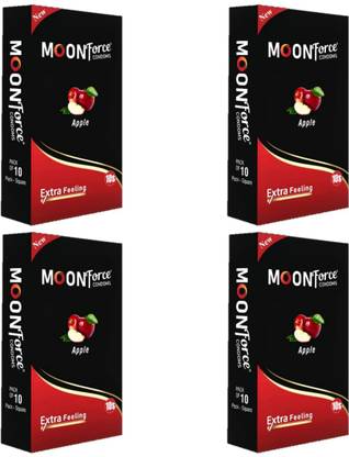 MOONFORCE CONDOM APPLE FLAVOUR PACK OF 4 Condom