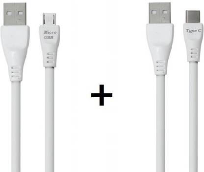 Larecastle USB Type C Cable 2 A 1 m Fast Charging Combo Micro USB + Type C Data Cable