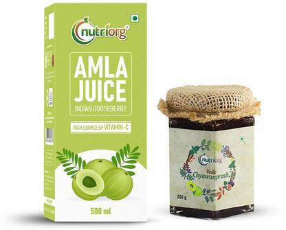 Nutriorg Amla Juice 500ml & Vedic Chyawanprash 250g Combo
