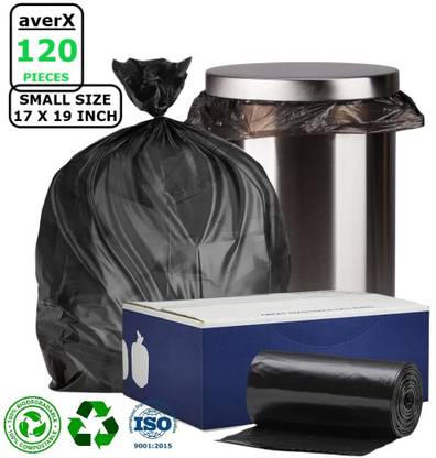 averX Premium Garbage Bags (Black, Small, 17x19 inches) - 30 Bags/ Roll Pack of 4 Small 20 L Garbage Bag  Pack Of 120
