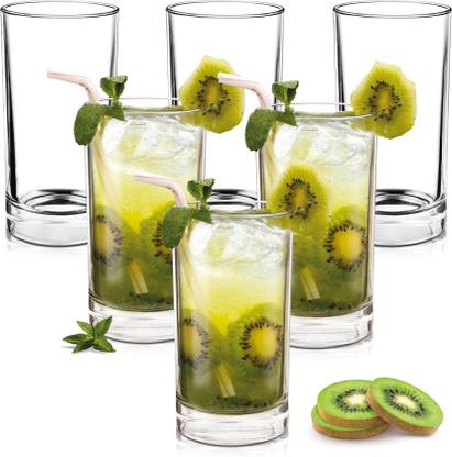 TREO (Pack of 6) Embassy Cool Glass Tumbler Set, 275 ml Each, Transparent | Juice | Drinks Glass Set Water/Juice Glass