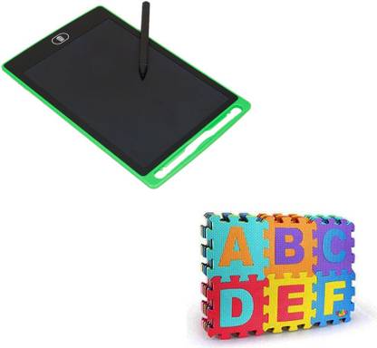 PHAGQU LCD Writing Tablet Pad, Colorful Screen with 36PCS/Lot Baby Kids Puzzle Play Mat