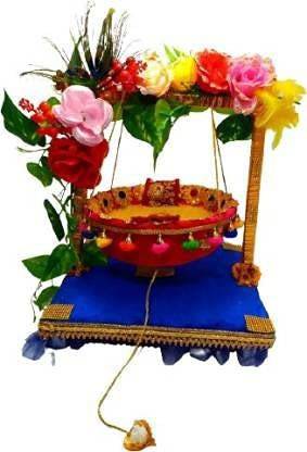Kanha Krishna Ji Jhula/ Janmashtmi special flower decoration Jhula size S 0 to 2 Jhula