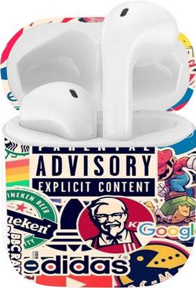 Mclaxa Typogrphy Advisory Skin For Realme Airbuds Neo Protectr Skin, Realme Buds Air Neo Mobile Skin