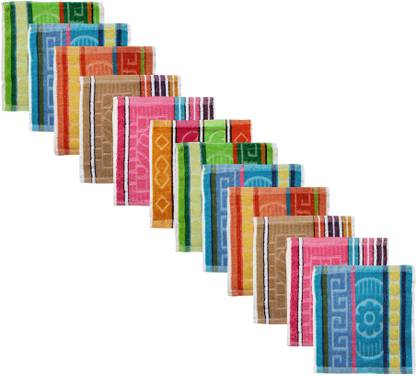 Feather Green Square-Towel-04 Multicolor Cloth Napkins