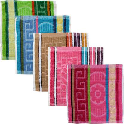 Feather Green Square-Towel-20 Multicolor Cloth Napkins