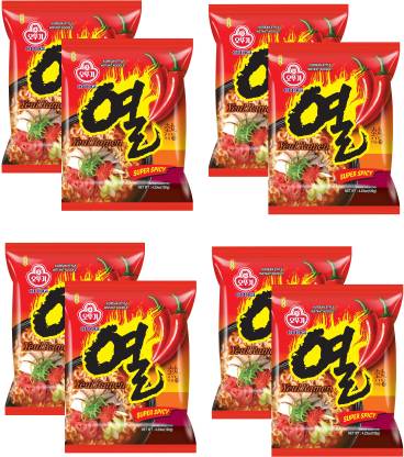 Ottogi Yeul Ramen Korean Style Instant Noodles 120gmX8Pack (Imported) Instant Noodles Non-vegetarian