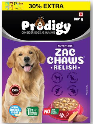 Petzlifeworld Prodigy Dog BSLarvae &Vegetables|Dog Food 100G (Zac-Chaws) Pack of 6 0.1 kg Dry Adult, New Born, Senior, Young Dog Food
