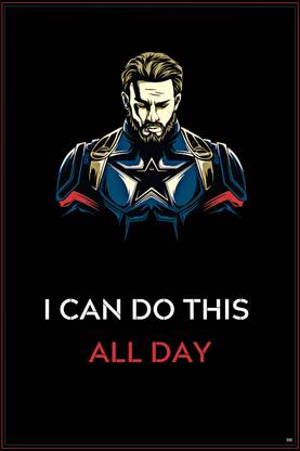 Captain America I Can Do This All Day Poster 18 x 12 inch 300 GSM Paper Print
