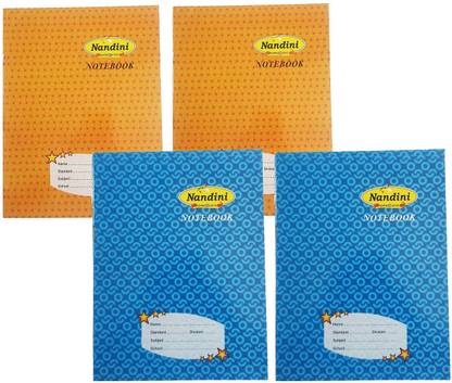 Nandini 4 Line Ruled & Checks Notebook Regular Note Book Ruled 104 Pages