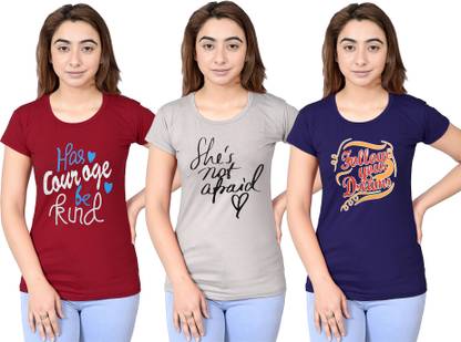 hainah Printed Women Multicolor T-Shirt