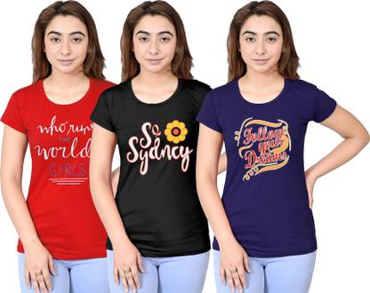 Printed Women Multicolor T-Shirt