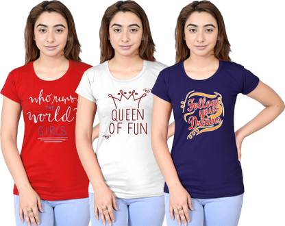 Printed Women Multicolor T-Shirt