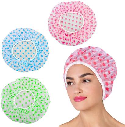 R FASHION Premium Quality Shower Cap Reusable, Shower Caps