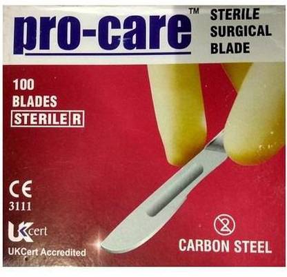 Pro-Care Sterile Surgical Blade 22 No.(200 Pcs) Surgical Scalpel