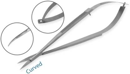 Forgesy Micro Eye Scissor Curved Micro Dissecting Spring Scissors
