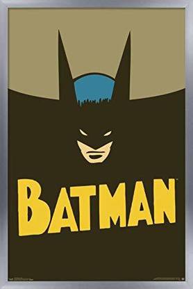 Batman-Vintage Wall Poster, 14.725 in x 22.375 in, Silver Framed Version Fine Art Print