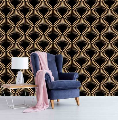 Decorative Vinyl Abstract Black, Gold Wallpaper