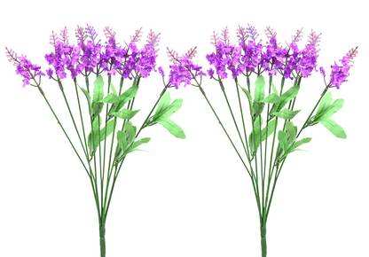 decormasters Pair of Artificial Flower Bunches Mini Hyderanga Purple Hydrangea Artificial Flower