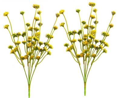 decormasters Pair of Artificial Flower Bunches Garden Stonecrop plant Yellow Wild Flower Artificial Flower