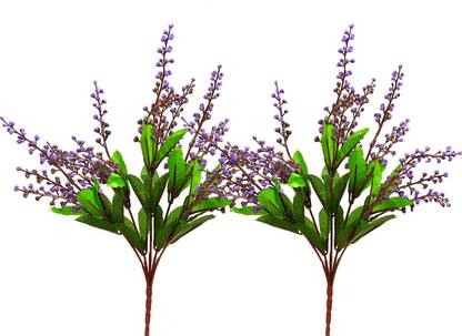 decormasters Pair of Artificial Plant Bunches Beads Leaves Bunch Wild Artificial Plant