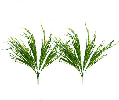 decormasters Pair of Artificial Plant Bunches Beads Grass Wild Artificial Plant