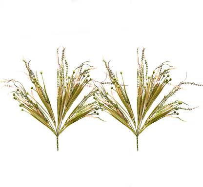 decormasters Pair of Artificial Plant Bunches Beads Grass Wild Artificial Plant