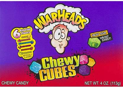 Warheads Sour sweet and fruity chew candy pack of 2 Mildly Sour Wildly Sweet Sour Candy