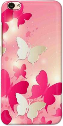 NDCOM Back Cover for Vivo V5 Pink Butterfly Printed