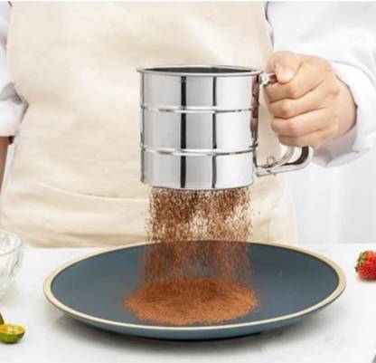 Gitesh Baking Flour Sifter with Handle Measuring Scale Mark - Flour Icing Sugar (1) Sieve