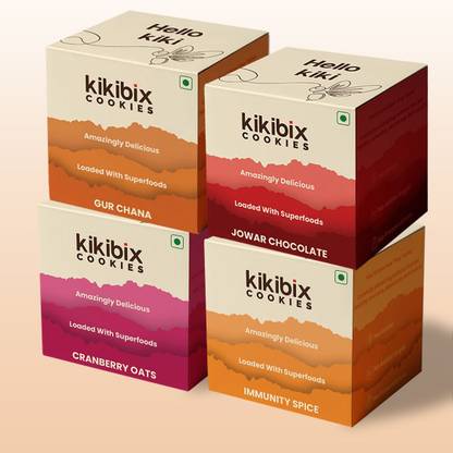 Kikibix Gud Chana, Cranberry Oats, Ginger Honey & Jowar Chocolate Cookies Cookies Biscuit