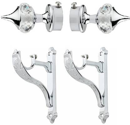 LEEZEN Architectural Hardware Silver Curtain Hooks, Curtain Knobs, Curtain Rings, Curtain Rods, Rod Rail Bracket Metal
