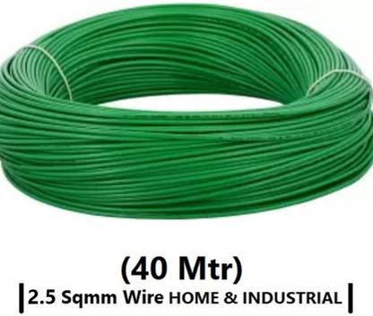 Kaalingaa 2.5 Sq/mm Copper Wire for Home or Domestic Industrial Electric Wire 2.5 sq/mm Green 40 m Wire