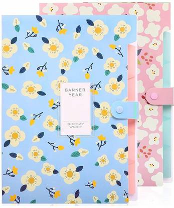 IORAA File Folder for Girls and Boys 6 Pockets Document File Certificate Holder File Expanding File Folder