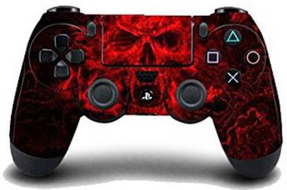 Skinny PlayStation Skin PS4 , PS4 Slim ,Ps4 Pro UV Print - Red Skull Controller Sticker  Gaming Accessory Kit