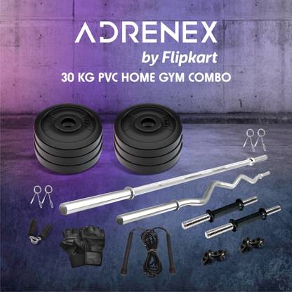 Adrenex by Flipkart 30 kg PVC 30 KG COMBO 2-WB Home Gym Kit Home Gym Combo