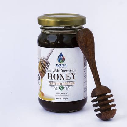avani's herbal Wildforest Honey Certified Honey with FREE Honey Dipper; 250 ml