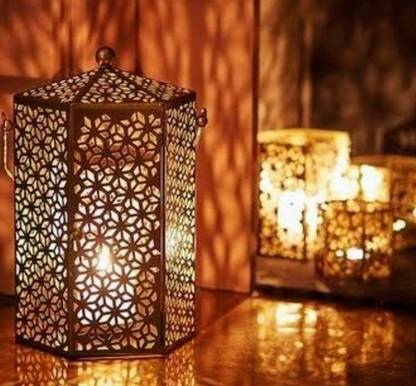 IKEA ljuvare candle lantern Gold Metal Hanging Lantern