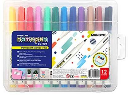 Mungyo Name Pen Permanent Markers set of 12