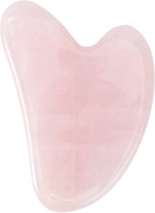 Audarya Rose Quartz Duo Face Jade Roller for Facial Toning + Gua Sha Stone for Massage Massager