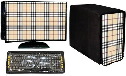 EMBRIDA PC Computer Cover Full Set for 22 inch Computer Monitor, Keybord and CPU  - CC-22-IN-BR-CHECK_P1